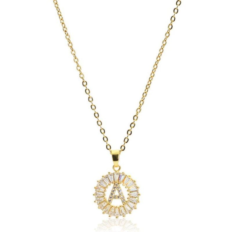 Lady Luxe CZ Initial Necklace