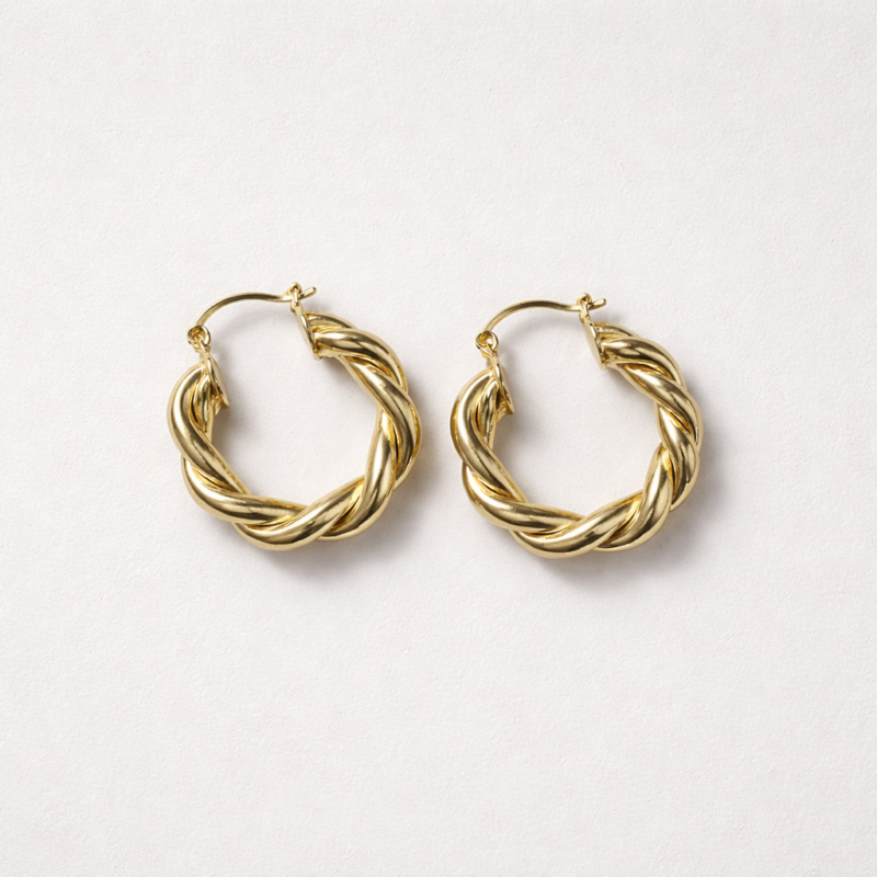 Gold Braided Hoops