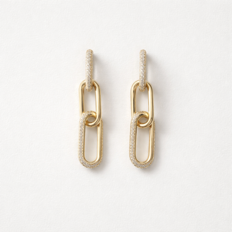 Linked CZ Earrings